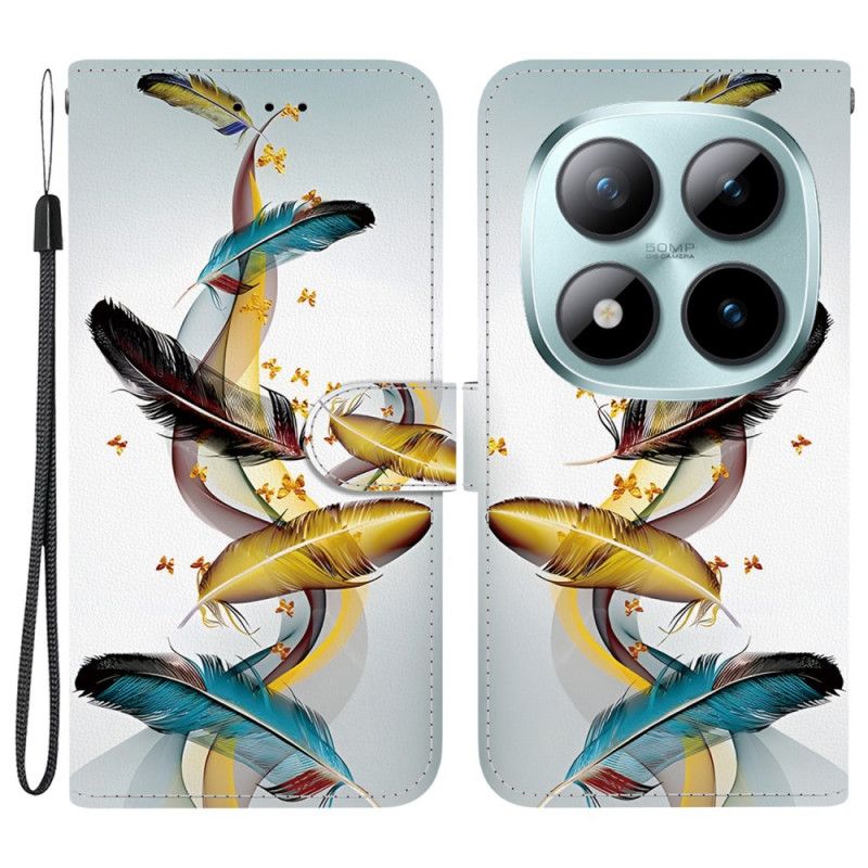 Folio-hoesje Xiaomi Redmi Note 15 Pro Plus 5g Telefoonhoesje Kleurrijke Veren