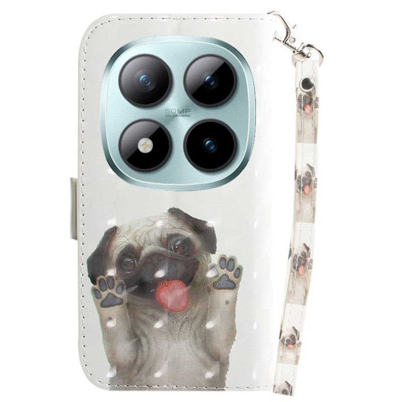 Folio-hoesje Xiaomi Redmi Note 15 Pro Plus 5g Telefoonhoesje Mops Met Bandje