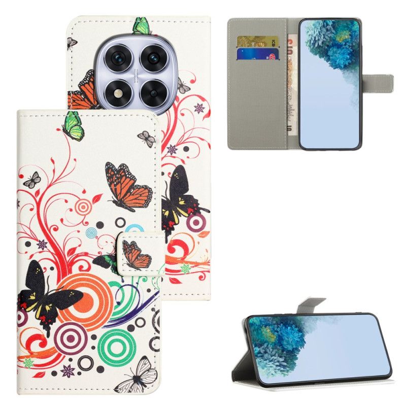 Folio-hoesje Xiaomi Redmi Note 15 Pro Plus 5g Vlinders Op Een Witte Achtergrond