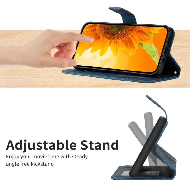 Folio-hoesje Xiaomi Redmi Note 15 Pro Plus 5g Zonnebloemprint Met Bandje