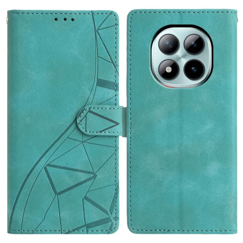 Leren Hoesje Voor Xiaomi Redmi Note 15 Pro Plus 5g Driehoekspatroon