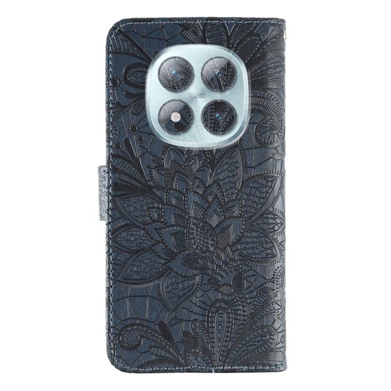 Leren Hoesje Voor Xiaomi Redmi Note 15 Pro Plus 5g Kanten Bloemenpatroon