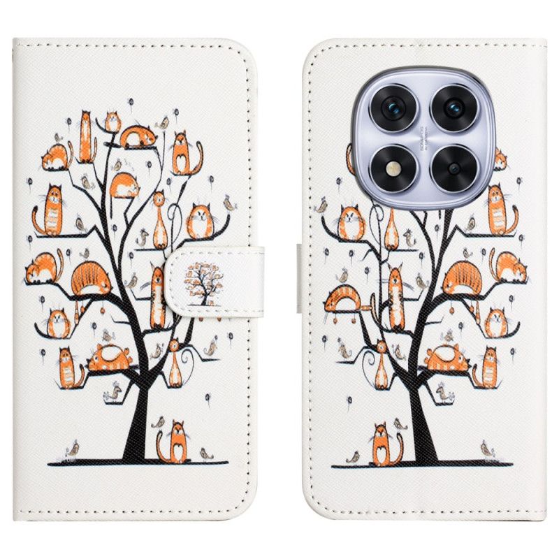 Leren Hoesje Voor Xiaomi Redmi Note 15 Pro Plus 5g Katten En Boom