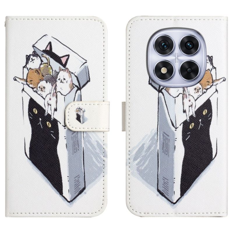 Leren Hoesje Voor Xiaomi Redmi Note 15 Pro Plus 5g Katten In Een Doos