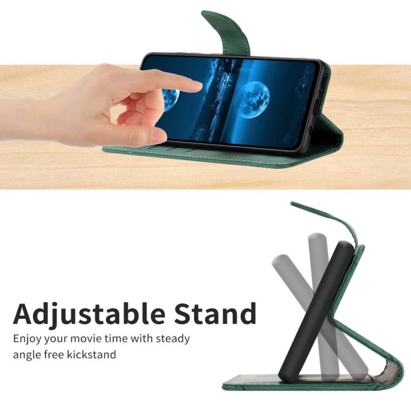 Leren Hoesje Voor Xiaomi Redmi Note 15 Pro Plus 5g Lijnen En Strepen