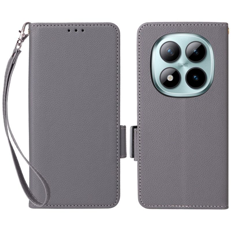 Leren Hoesje Voor Xiaomi Redmi Note 15 Pro Plus 5g Lychee Kunstleer Met Bandje