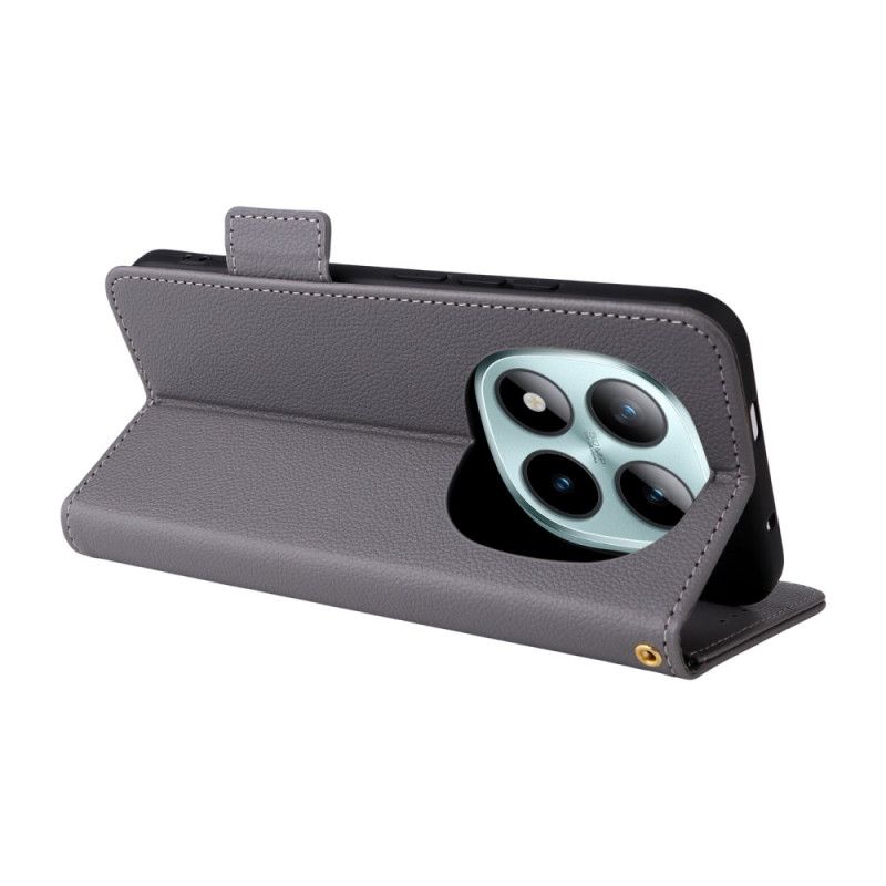 Leren Hoesje Voor Xiaomi Redmi Note 15 Pro Plus 5g Lychee Kunstleer Met Bandje