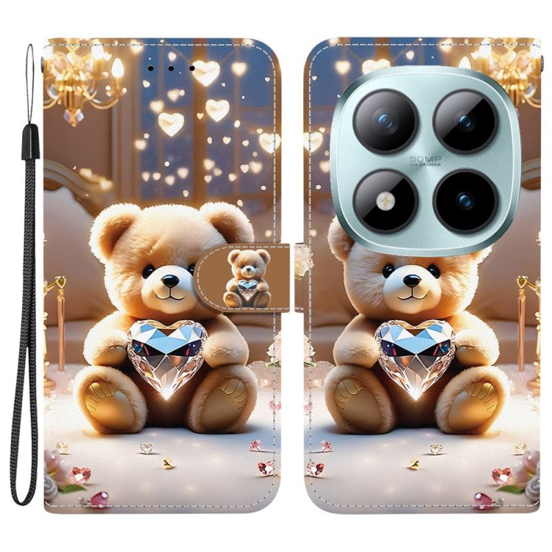 Leren Hoesje Xiaomi Redmi Note 15 Pro Plus 5g Diamanten Beer