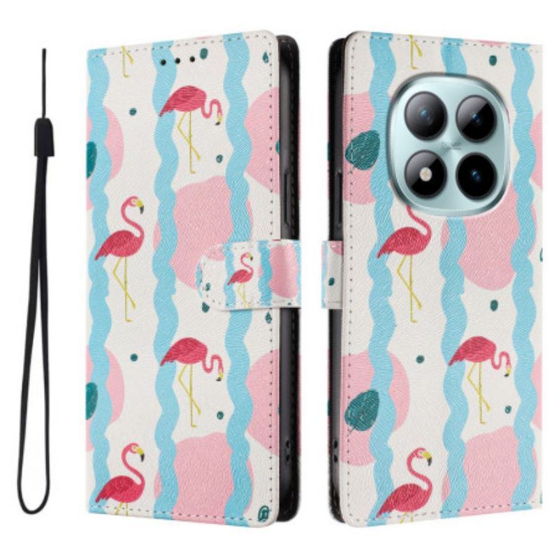 Leren Hoesje Xiaomi Redmi Note 15 Pro Plus 5g Flamingo's Bescherming Hoesje