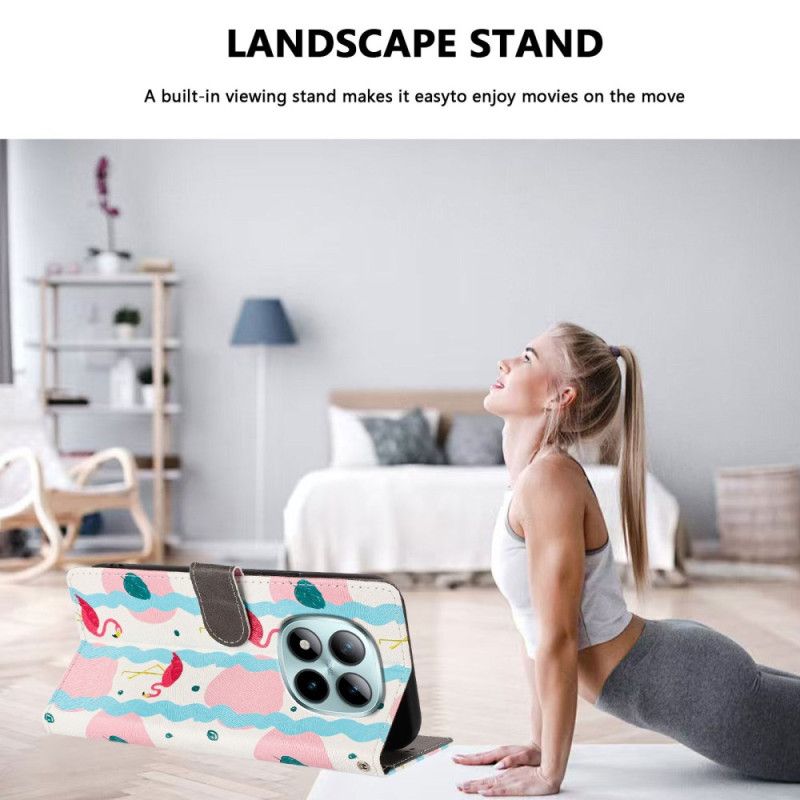 Leren Hoesje Xiaomi Redmi Note 15 Pro Plus 5g Flamingo's Bescherming Hoesje