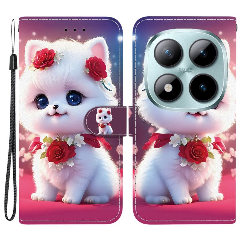 Leren Hoesje Xiaomi Redmi Note 15 Pro Plus 5g Kat En Rozen Bescherming Hoesje