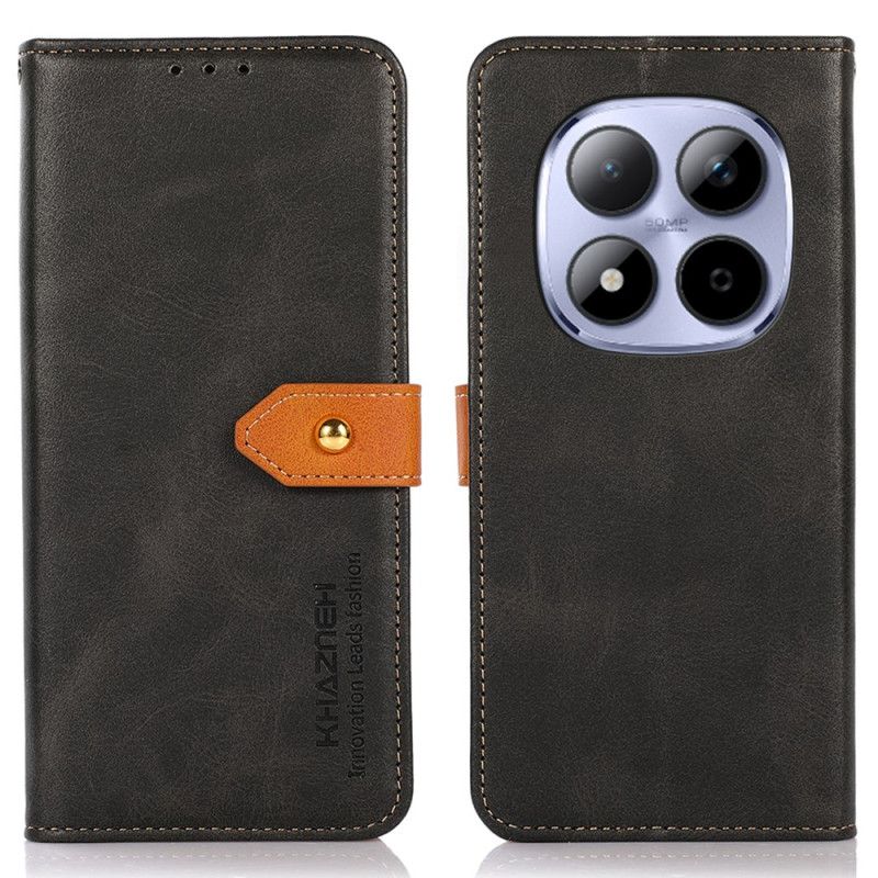 Leren Hoesje Xiaomi Redmi Note 15 Pro Plus 5g Khazneh Gouden Sluiting Bescherming Hoesje