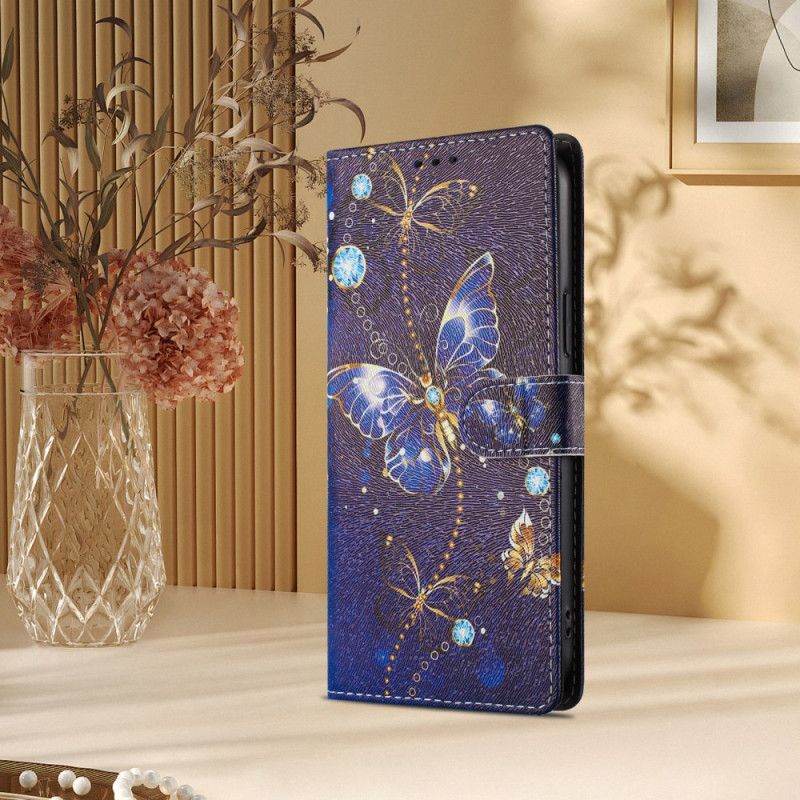 Leren Hoesje Xiaomi Redmi Note 15 Pro Plus 5g Kostbare Vlinders Bescherming Hoesje
