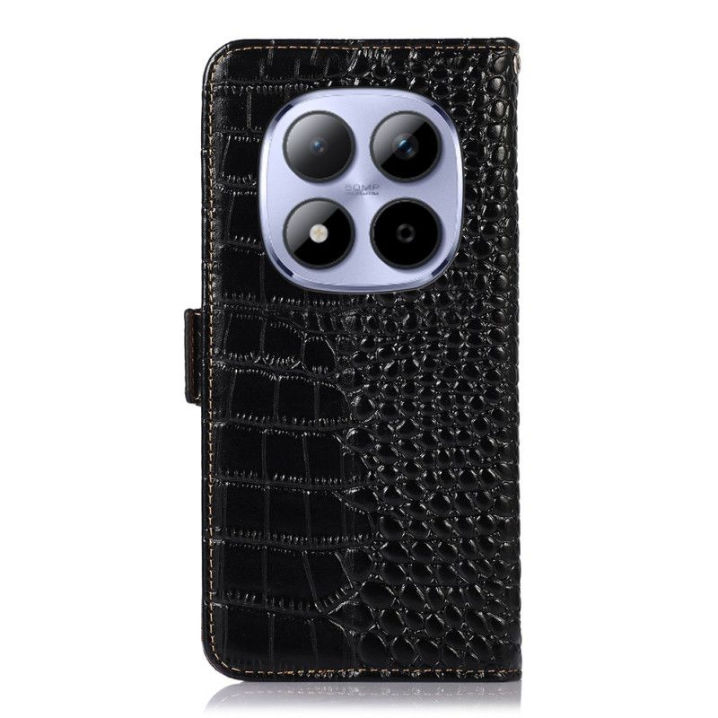 Leren Hoesje Xiaomi Redmi Note 15 Pro Plus 5g Leer Met Krokodillenprint Bescherming Hoesje