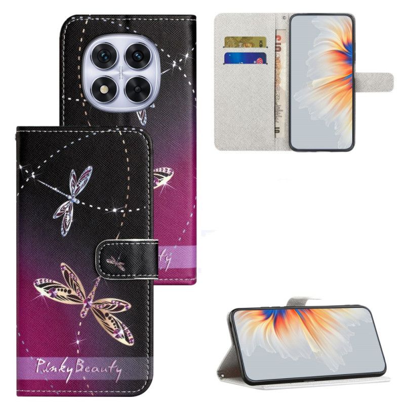 Leren Hoesje Xiaomi Redmi Note 15 Pro Plus 5g Libellen Bescherming Hoesje