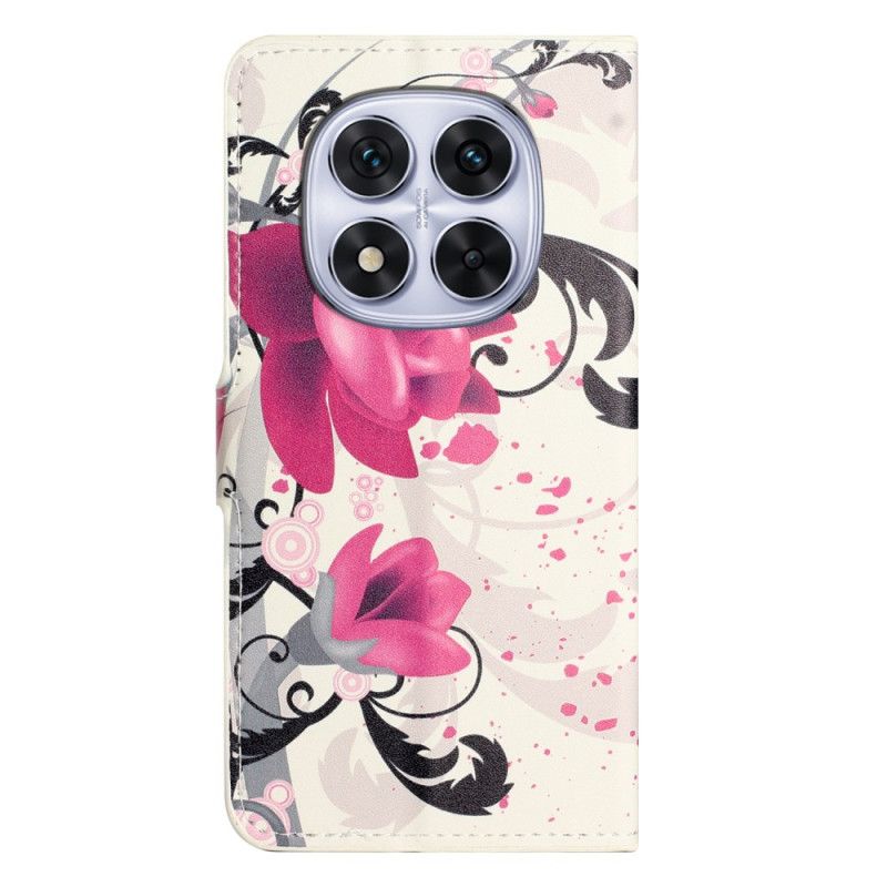 Leren Hoesje Xiaomi Redmi Note 15 Pro Plus 5g Lotuspatroon Bescherming Hoesje