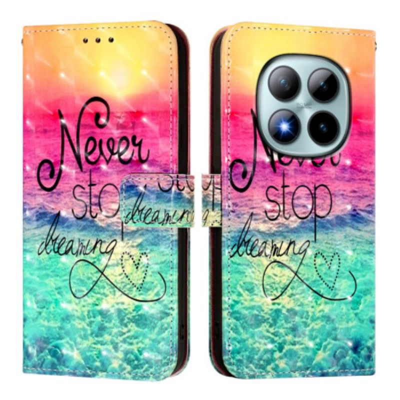 Leren Hoesje Xiaomi Redmi Note 15 Pro Plus 5g Never Stop Dreaming Bescherming Hoesje