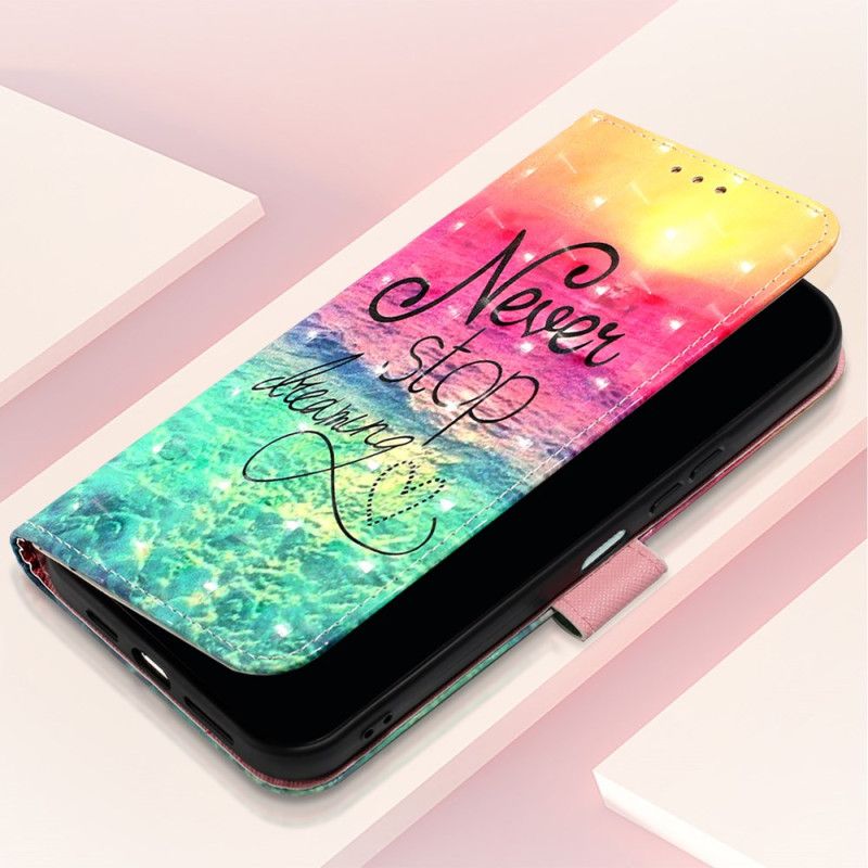 Leren Hoesje Xiaomi Redmi Note 15 Pro Plus 5g Never Stop Dreaming Bescherming Hoesje