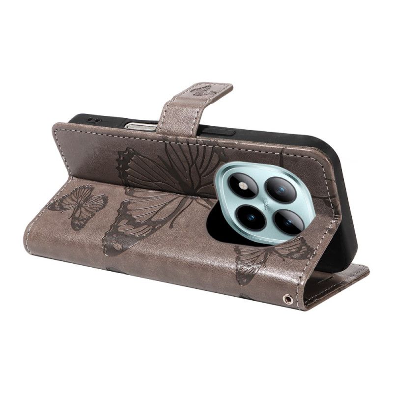 Leren Hoesje Xiaomi Redmi Note 15 Pro Plus 5g Reuzenvlinders Bescherming Hoesje