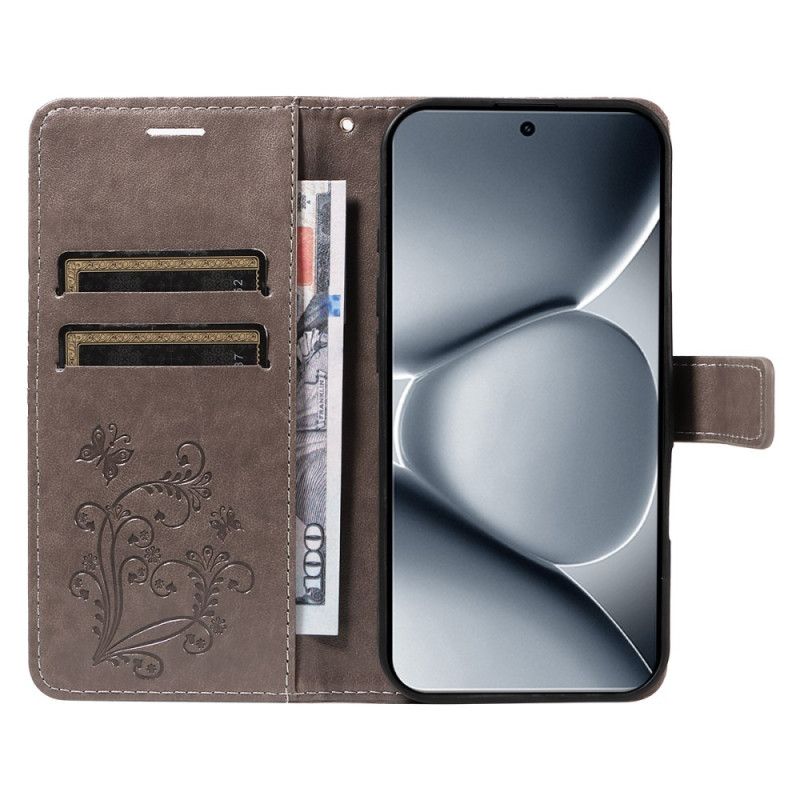 Leren Hoesje Xiaomi Redmi Note 15 Pro Plus 5g Reuzenvlinders Bescherming Hoesje