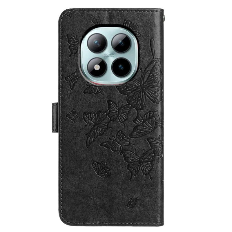 Leren Hoesje Xiaomi Redmi Note 15 Pro Plus 5g Stijlvolle Vlinder Bescherming Hoesje