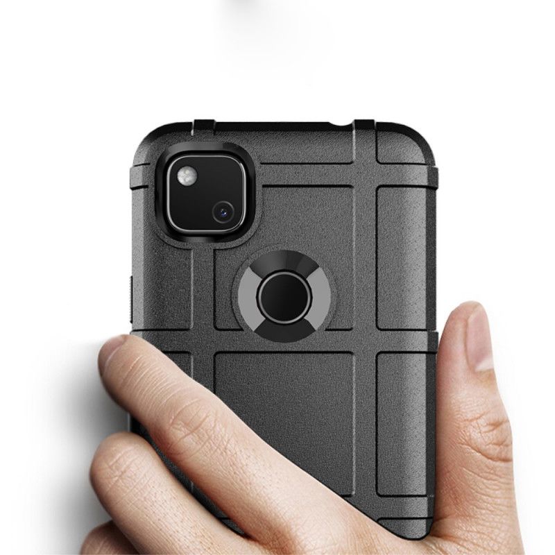 Case Hoesje Google Pixel 4a Grijs Zwart Telefoonhoesje Robuust Schild