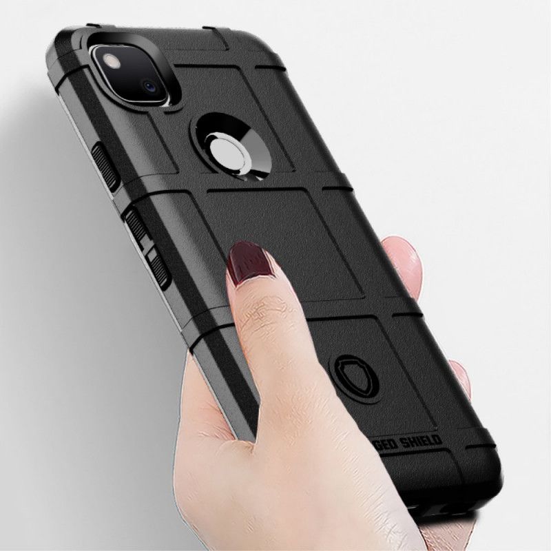 Case Hoesje Google Pixel 4a Grijs Zwart Telefoonhoesje Robuust Schild