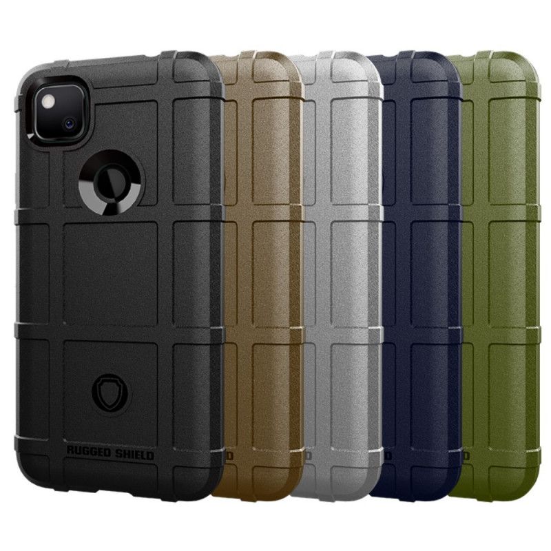 Case Hoesje Google Pixel 4a Grijs Zwart Telefoonhoesje Robuust Schild