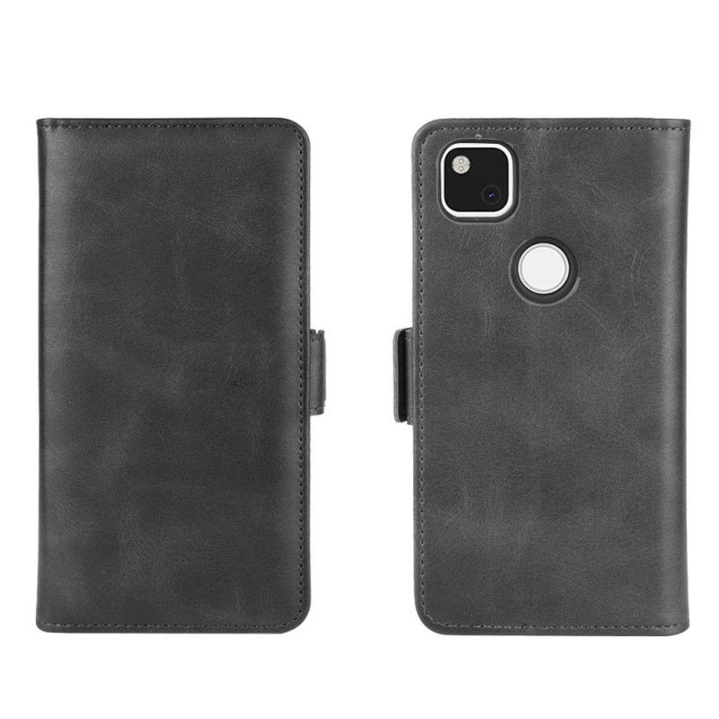 Cover Folio-hoesje Google Pixel 4a Rood Zwart Telefoonhoesje Dubbele Klep