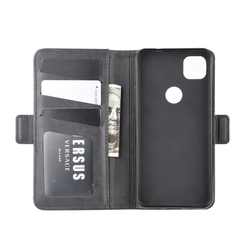 Cover Folio-hoesje Google Pixel 4a Rood Zwart Telefoonhoesje Dubbele Klep