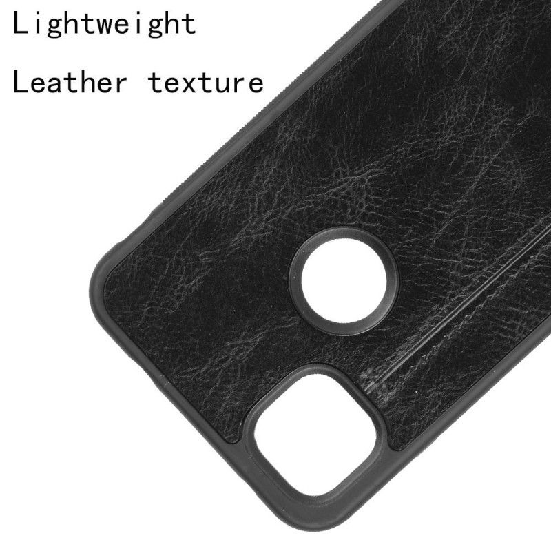 Cover Hoesje Google Pixel 4a Rood Zwart Telefoonhoesje Gestikt Leereffect