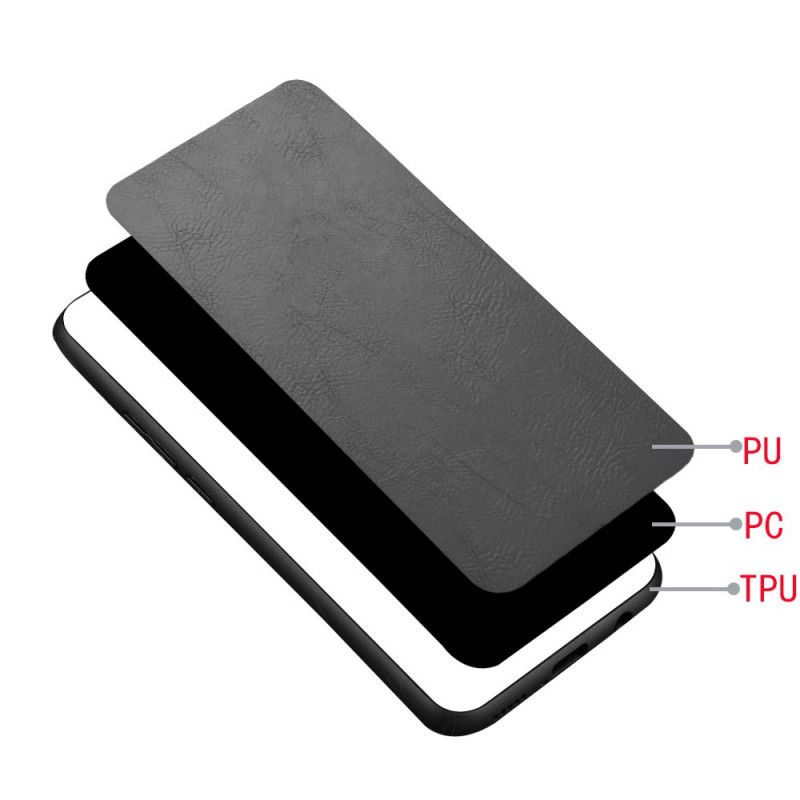 Cover Hoesje Google Pixel 4a Rood Zwart Telefoonhoesje Gestikt Leereffect