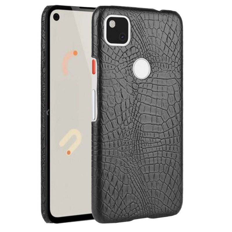 Cover Hoesje Google Pixel 4a Wit Zwart Telefoonhoesje Effect Van Krokodillenhuid