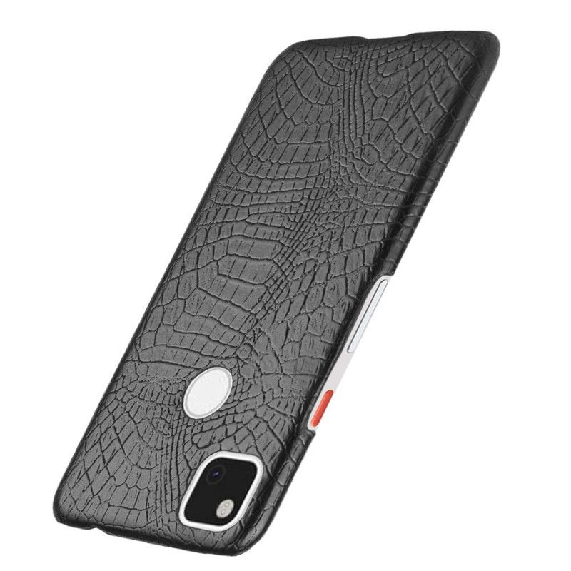 Cover Hoesje Google Pixel 4a Wit Zwart Telefoonhoesje Effect Van Krokodillenhuid