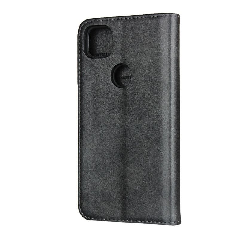 Folio-hoesje Google Pixel 4a Rood Zwart Premium Imitatieleren Stiksels