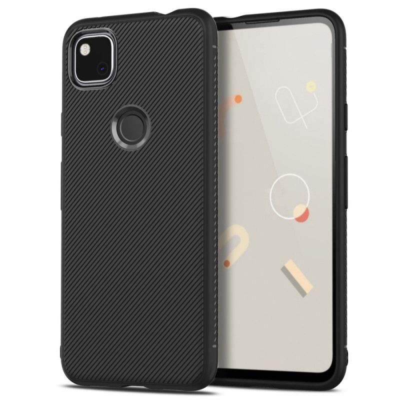 Hoesje Google Pixel 4a Donkerblauw Zwart Keperstof Uit De Jazzserie