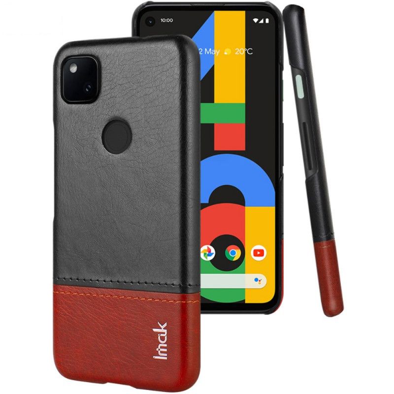 Hoesje Google Pixel 4a Rood Zwart Imak Ruiyi Serie Leereffect