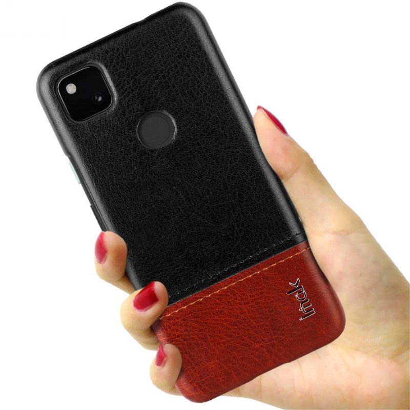 Hoesje Google Pixel 4a Rood Zwart Imak Ruiyi Serie Leereffect
