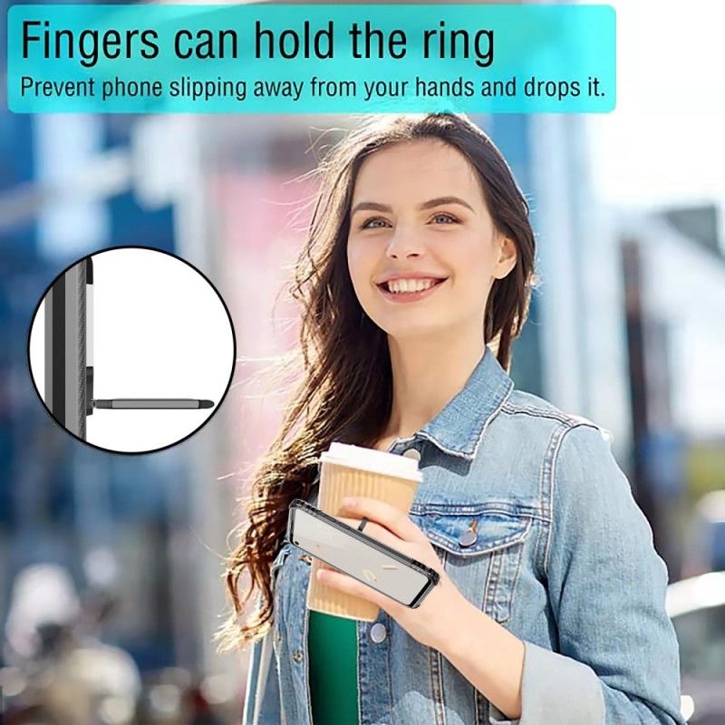 Hoesje Google Pixel 4a Rood Zwart Ring En Koolstofvezel