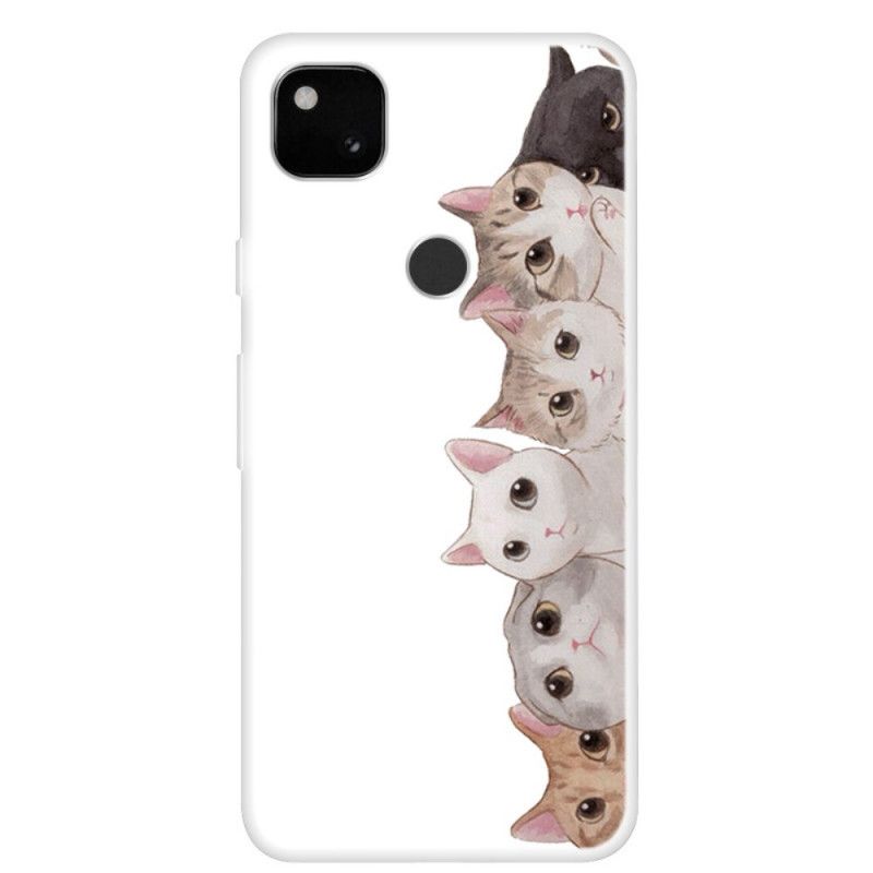 Hoesje voor Google Pixel 4a Luisterende Katten