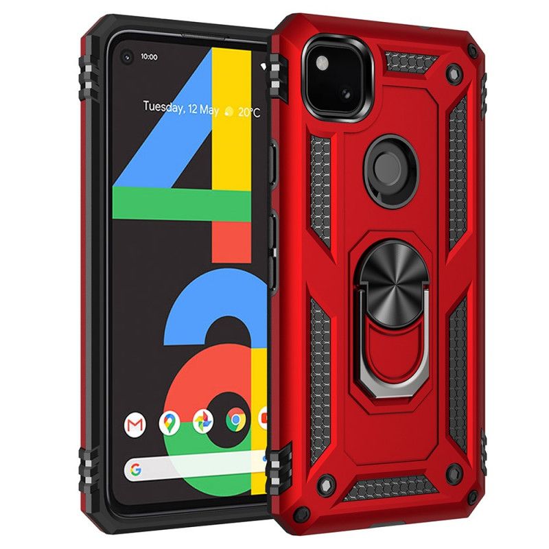 Hoesje voor Google Pixel 4a Rood Zwart Premium Ring