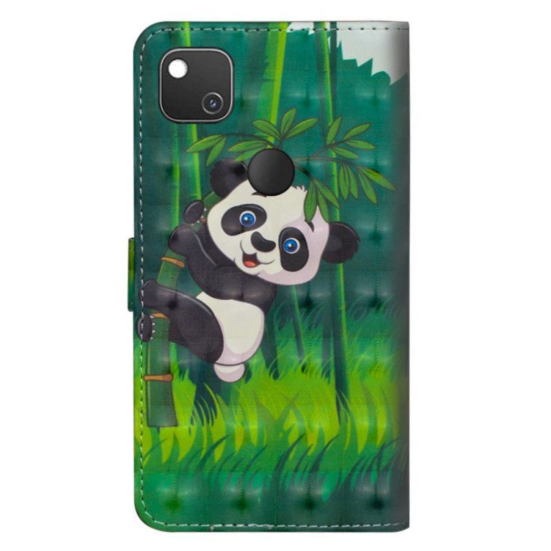 Leren Hoesje Google Pixel 4a Panda En Bamboe