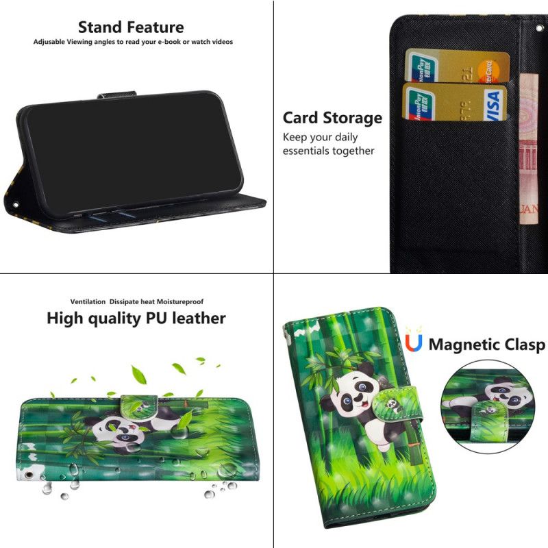 Leren Hoesje Google Pixel 4a Panda En Bamboe