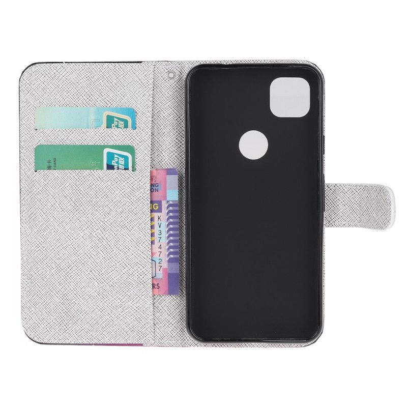 Leren Hoesje voor Google Pixel 4a Funky String Katten