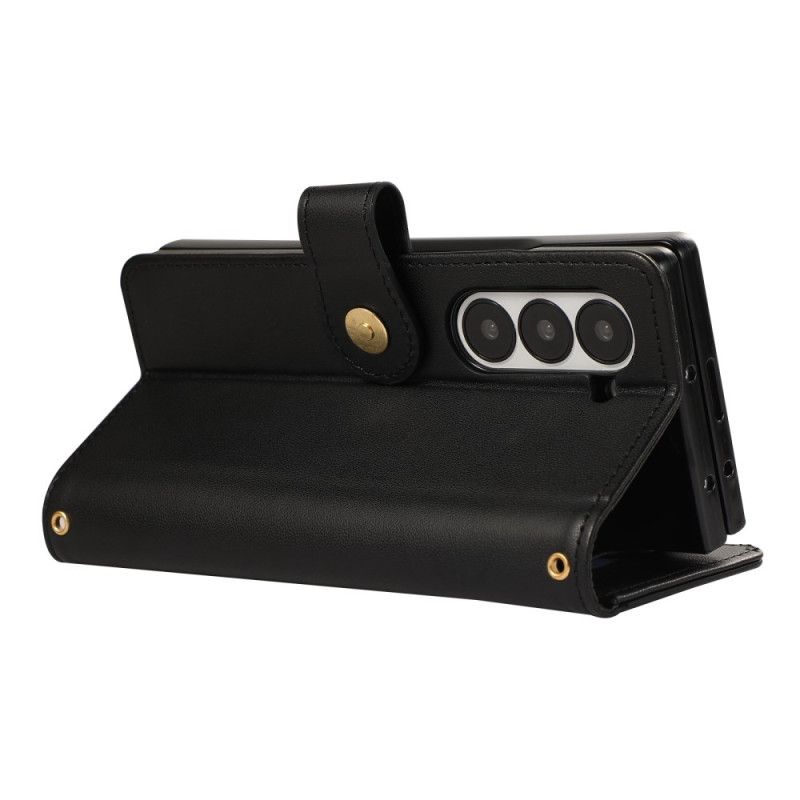 Bescherming Hoesje Samsung Galaxy Z Fold 7 Gewatteerd Met Riempje