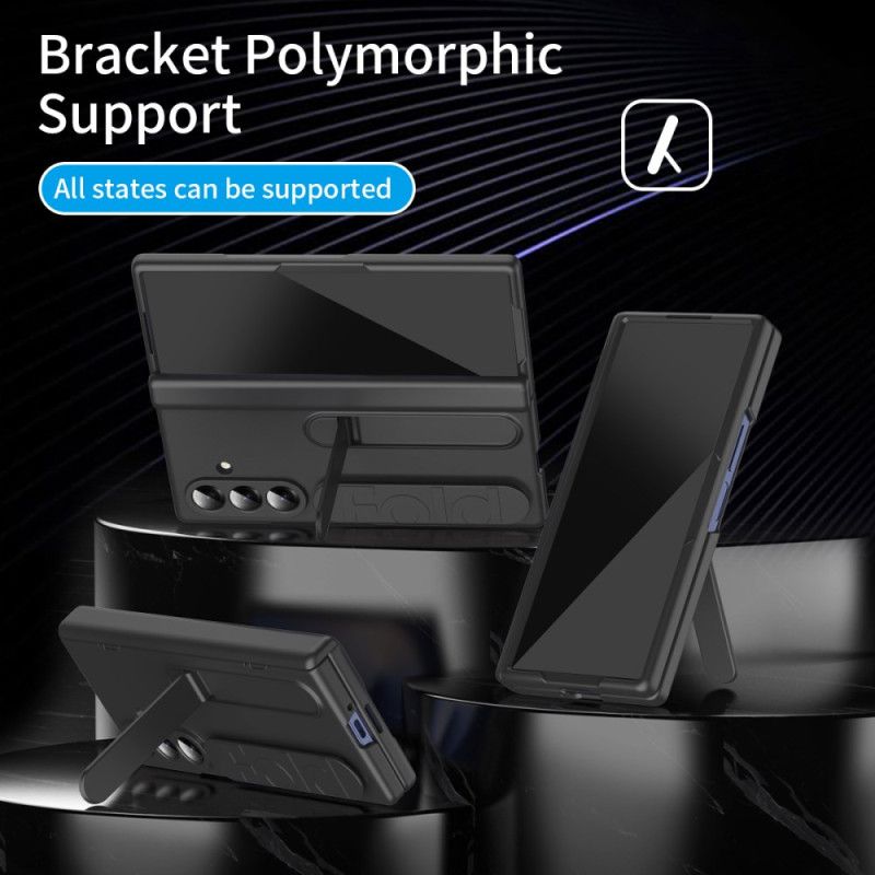 Cover Hoesje Samsung Galaxy Z Fold 7 Telefoonhoesje Handmatige Riem En Gehard Glazen Schermbeschermer Beschermer