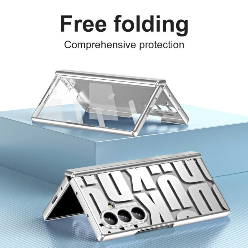 Cover Hoesje Samsung Galaxy Z Fold 7 Telefoonhoesje Letterontwerp Met Schermbeschermer Van Gehard Glas