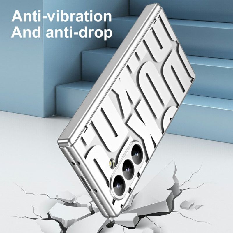 Cover Hoesje Samsung Galaxy Z Fold 7 Telefoonhoesje Letterontwerp Met Schermbeschermer Van Gehard Glas