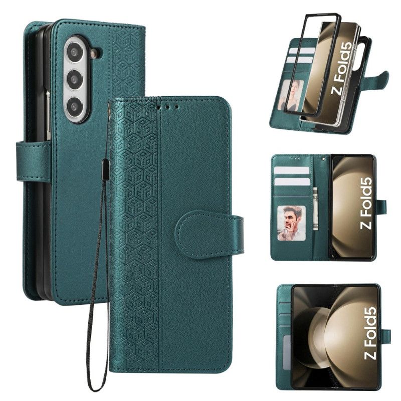 Flip Case Leren Samsung Galaxy Z Fold 7 Diamantdesign
