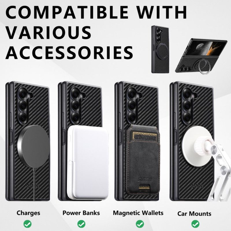 Hoesje Samsung Galaxy Z Fold 7 Magnetisch Scharnier Met Suteni Ringhouder